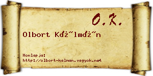 Olbort Kálmán névjegykártya