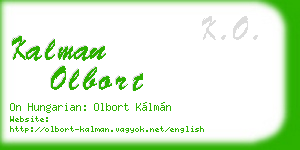 kalman olbort business card