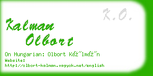 kalman olbort business card
